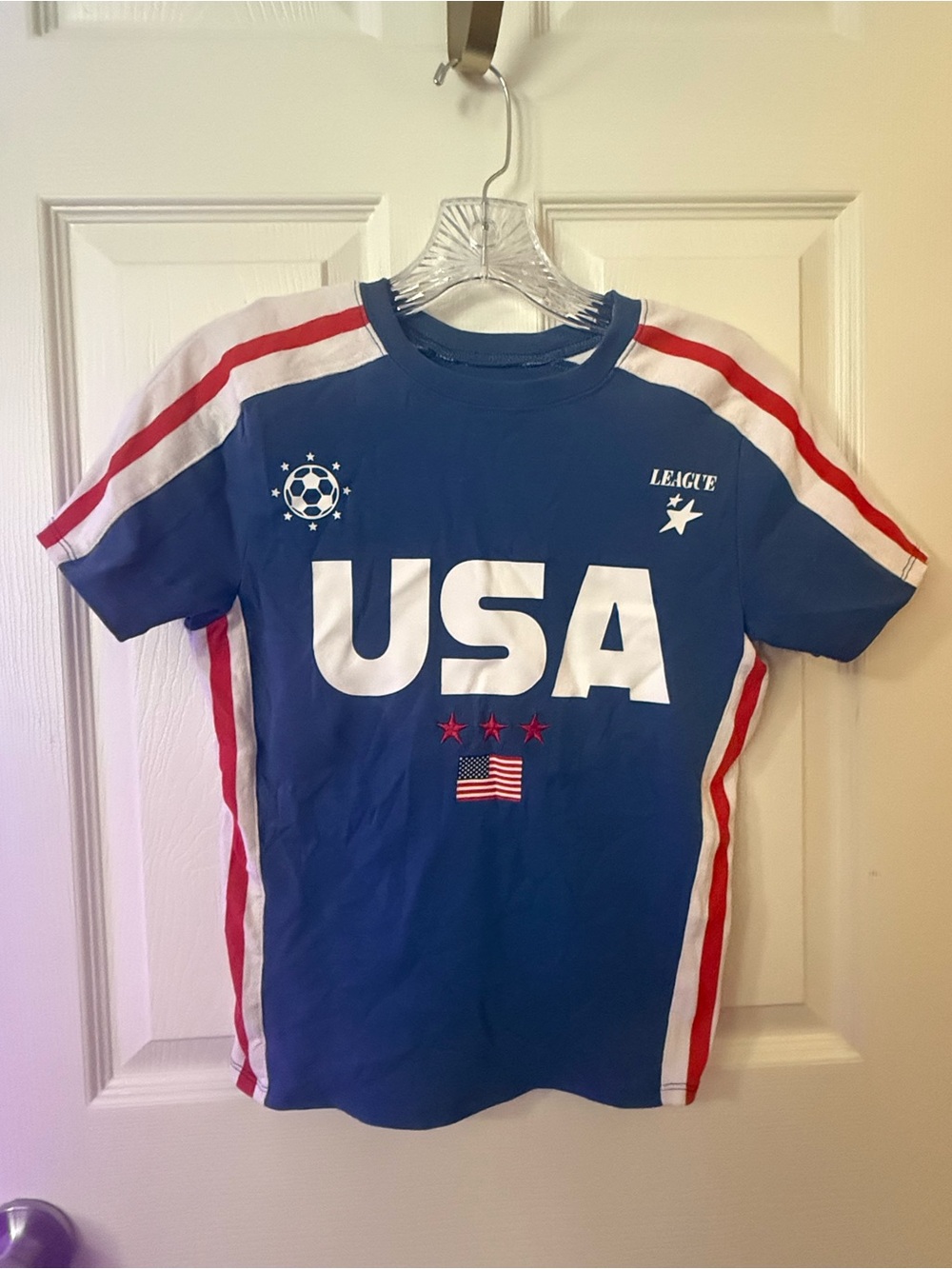 USA Graphic top - Blue Red White
